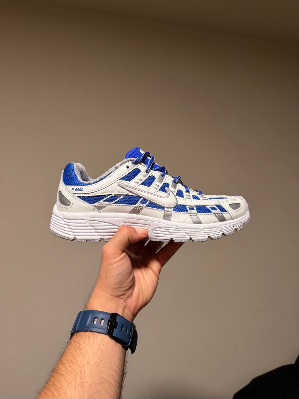 Nike P-6000 Men's White and Blue Athletic Sneakers